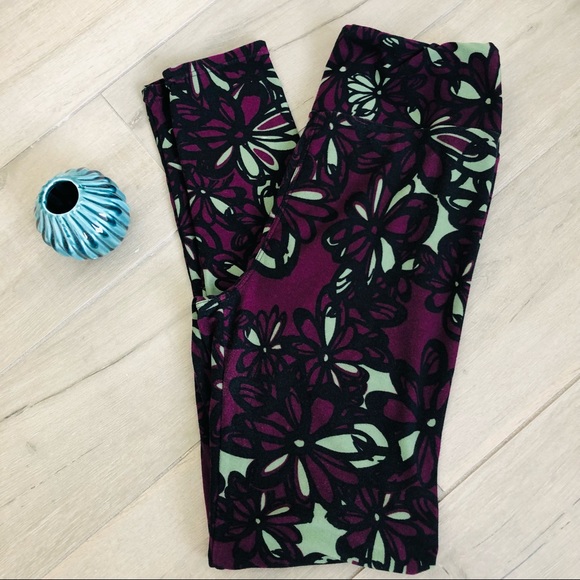 LuLaRoe Pants - LuLaRoe Floral print Purple Leggings